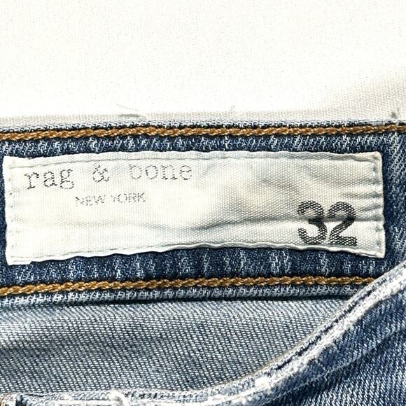 Rag & Bone Dre Low Rise Slim Boyfriend Jeans Women’s Distressed Hem Mariposa 32 - Picture 8 of 10